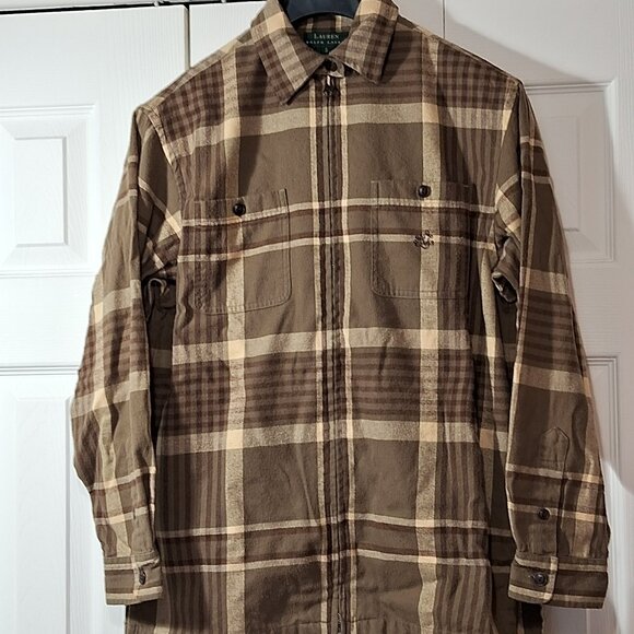 Lauren Ralph Lauren Tops - Y2K Lauren Ralph Lauren Zip Up Flannel Plaid Shirt - Size S